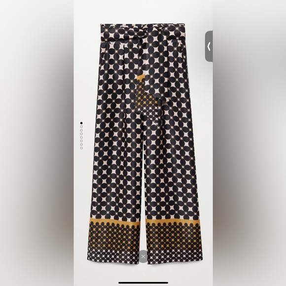 Mango Pants - Mango geometric wide leg satin pants